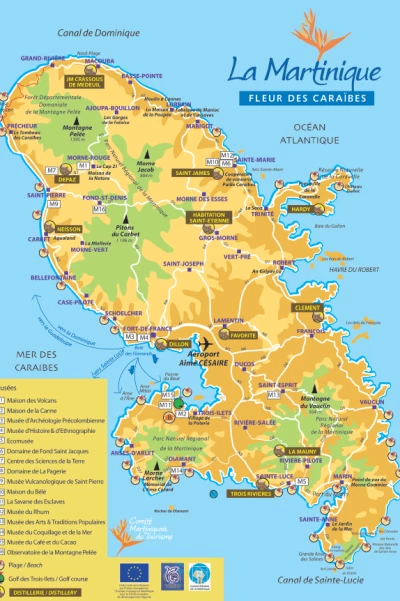 Couverture carte routière Martinique.